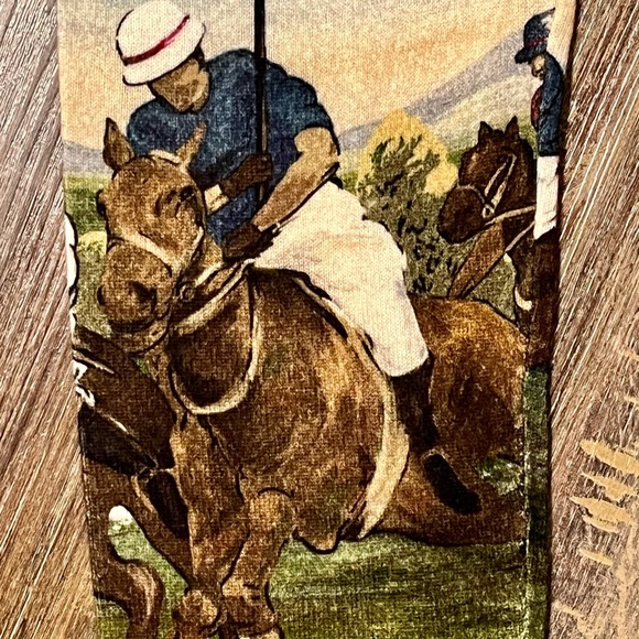 Polo Ralph Lauren Equestrian Graphic Print Polo Match 100% Cashmere Sweater Rare - Picture 2 of 8
